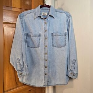 Laura Gayle Light Blue Denim Shirt Sz M